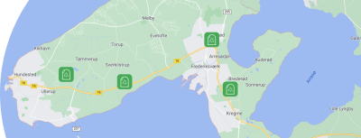 Kort over miljøøer i Halsnæs Kommune